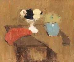 Paul Miracovici, Natură statică cu pomieră și vas cu flori, anii '30, ulei pe pânză