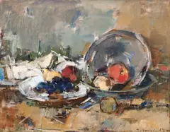 Teodor Harșia, Natură statică cu fructe, 1954, ulei pe pânză
