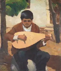 Francisc Șirato, Cobzar la Balcic, anii '20, ulei pe carton