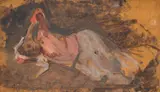 Nicolae Vermont, Țărăncuță odihnindu-se, cca. 1926, ulei pe carton