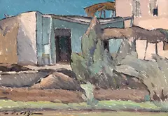 Leon Biju, Case din Asuan, 1932-1933, ulei pe carton