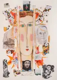Georgi Kovachev-Grishata, Tribute to the masters, 1993, watercolor, ink, tempera and collage on paper