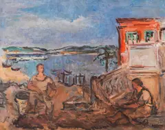 Eliezer Alcheh, Summer Day in Sozopol, 1947, oil paint on canvas