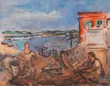 Eliezer Alcheh, Summer Day in Sozopol, 1947, oil paint on canvas
