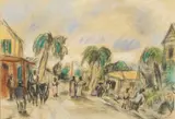 Jules Pascin, Street in Cuba, pastel on paper