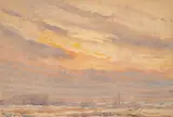 Konstantin Shtarkelov, Sunset, watercolour on paper