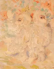 Konstantin Shtarkelov, Monkeys, watercolour on paper