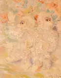 Konstantin Shtarkelov, Monkeys, watercolour on paper