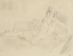 Jules Pascin, The Parisian at Rest, pencil on paper