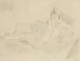 Jules Pascin, The Parisian at Rest, pencil on paper