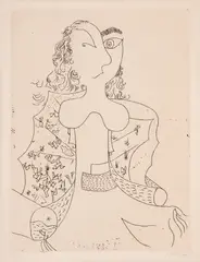 George Papazov, Surrealist portrait, etching