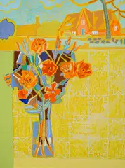 Dimitar Petrov, Flowers by the window, 2009, oil on canvas