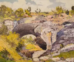 Ivan Trichkov, Prohodna Cave, 1940s, oil on canvas