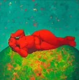 Gancho Karabadzhakov, Spring time, oil on canvas