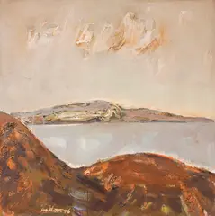 Nayden Petkov, Danube landscape, 1976, oil on canvas