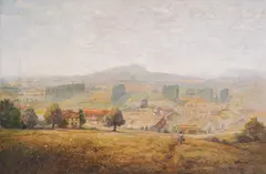 Peter Morozov, Rural landscape, 1947, oil on canvas