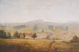 Peter Morozov, Rural landscape, 1947, oil on canvas