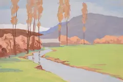 Mario Zhekov, Mountain landscape, gouache and tempera on paper