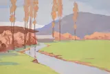 Mario Zhekov, Mountain landscape, gouache and tempera on paper