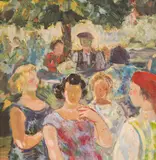 Danail Dechev, Sunday market, 1957, oil on canvas