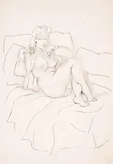 Stoyan Venev, Nude, ink and ink wash on paper