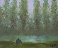 Ivan Kirkov, By the lake, c. 2000, oil on canvas