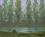 Ivan Kirkov, By the lake, c. 2000, oil on canvas