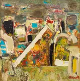 Nikolay Yanakiev, Interior, 1984, oil on plywood