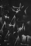 Vasil Ivanov, Space travel, 1965, white chalk on photographic paper