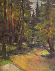 Petar Grigorov, In the heart of the forest, 1980s, oil on canvas