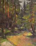 Petar Grigorov, In the heart of the forest, 1980s, oil on canvas