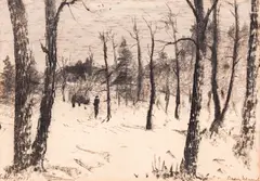 Vasil Ivanov, Borisova Garden, 1958, charcoal on paper