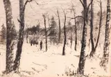 Vasil Ivanov, Borisova Garden, 1958, charcoal on paper
