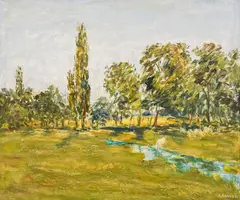 Dobri Pavlov Dobrev, Sunny day, 1990, oil on canvas