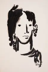 Dechko Uzunov, Portrait, ink on paper