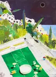 Andreĭ Daniel, Sea Garden, tempera, watercolor, ink and charcoal on cardboard