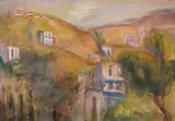 Sultana Suruzhon, Landscape, oil and pastel on paper