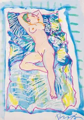 Dream by Vihroni Popnedelev, 1991, Watercolor and oil pastel on paper, offered Jun 2025