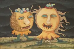 Josip Generalić, Untitled, 1983., tempera and watercolor on paper