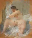 Omer Mujadžić, Nude in White and Blue