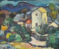 Milan Tolić, Landscape with a Small House, cca. 1930., oil on canvas