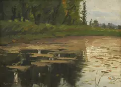 Ferdo Kovačević, Study from Sava, 1910.-1916., oil on canvas mounted on cardboard