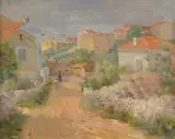 Omer Mujadžić, Coastal Town (Omišalj), cca 1938., oil on canvas