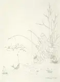 Ivan Večenaj, Ribarenje, 1987., tuš na papiru