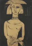 Milena Lah, Djevojka s ogrlicom, 1956.-1961., tuš i lavirani tuš na papiru
