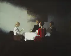 Miljenko Stančić, Za stolom, cca. 1965., ulje na platnu