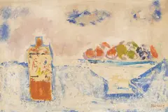 Nikola Reiser, U plavom snu (Mrtva priroda), cca 1965., ulje na lesonitu