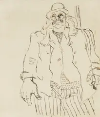 Lovac by Marijan Detoni, 1930-ih, tuš na papiru, offered Jun 2025