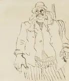 Marijan Detoni, Lovac, 1930-ih, tuš na papiru
