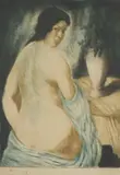 Marijan Trepše, Poluakt s leđa, 1925., kolorirani bakropis na papiru